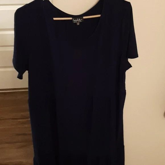 Nicole Miller Navy Blue Tiered Maxi Dress 2x - Picture 4 of 5